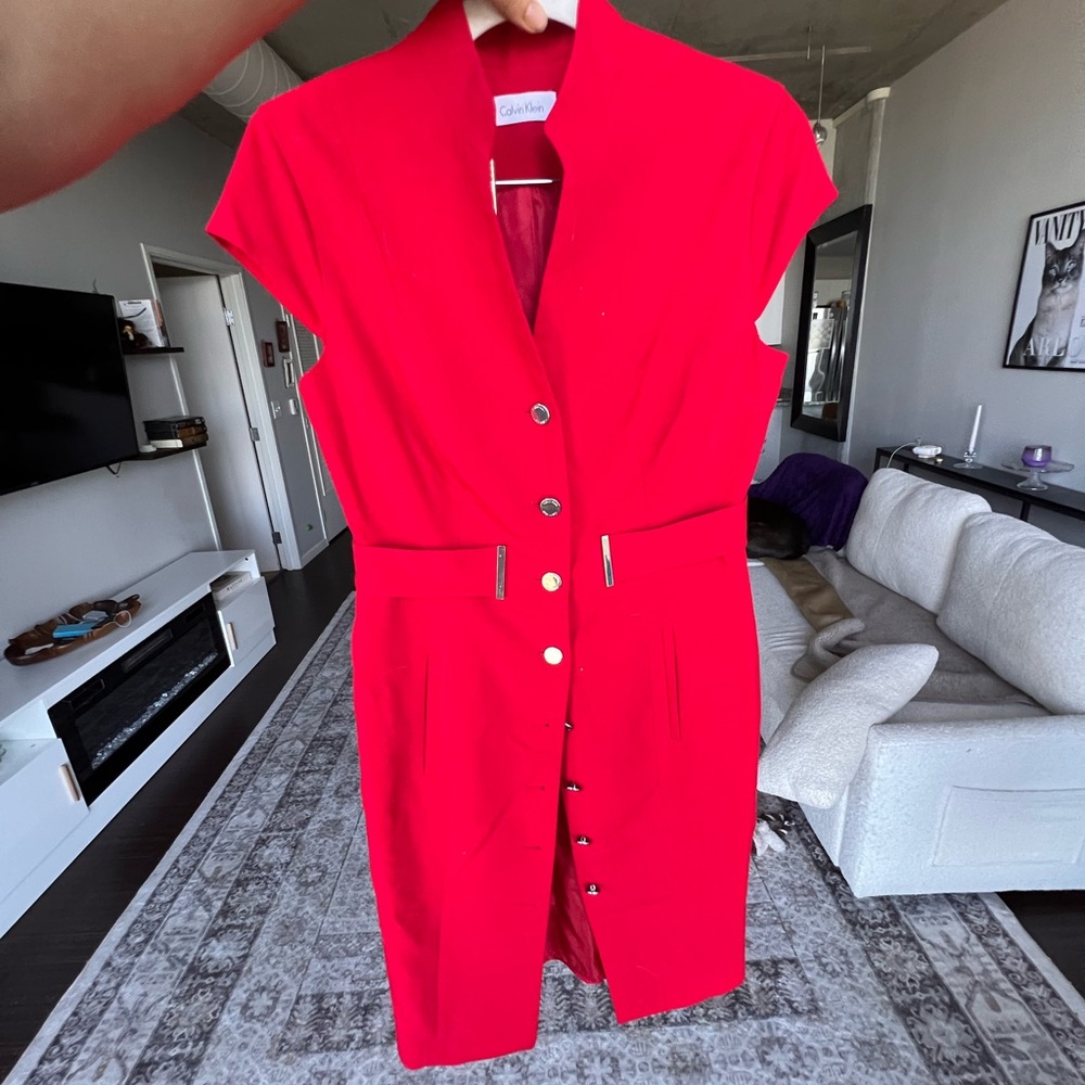 Calvin Klein Vibrant Red Mini Dress